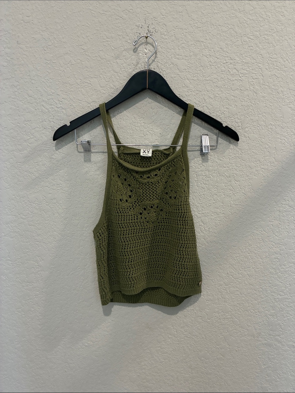 Roxy Olive Green Crochet Camisole